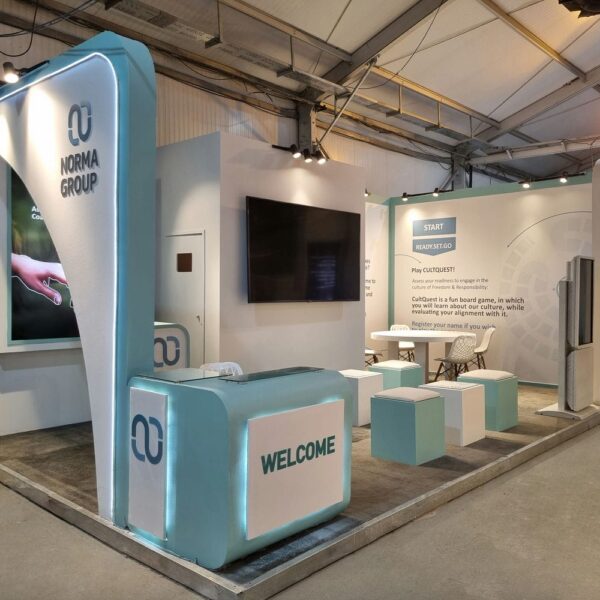 طراحی و ساخت غرفه شرکت ممتاز شیر در نمایشگاه بین المللی ساختمان